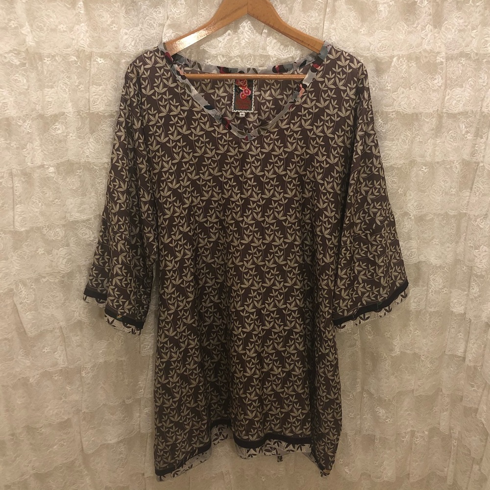 Johnny Was 100% Silk Tunic Dress Size 1X